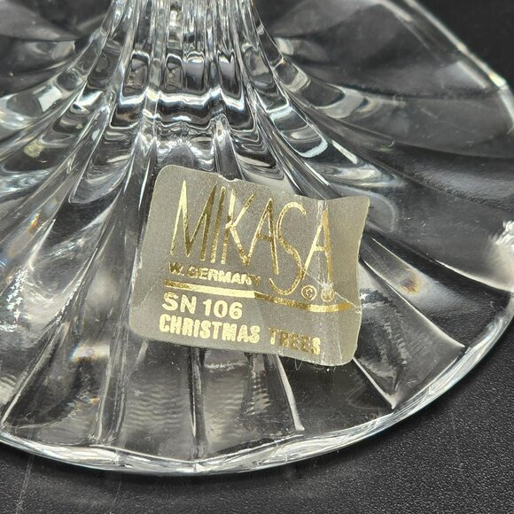 Mikasa Christmas Trees Crystal Champagne Flutes Set Of 2 Elegant Decor DH1306 - Picture 4 of 6